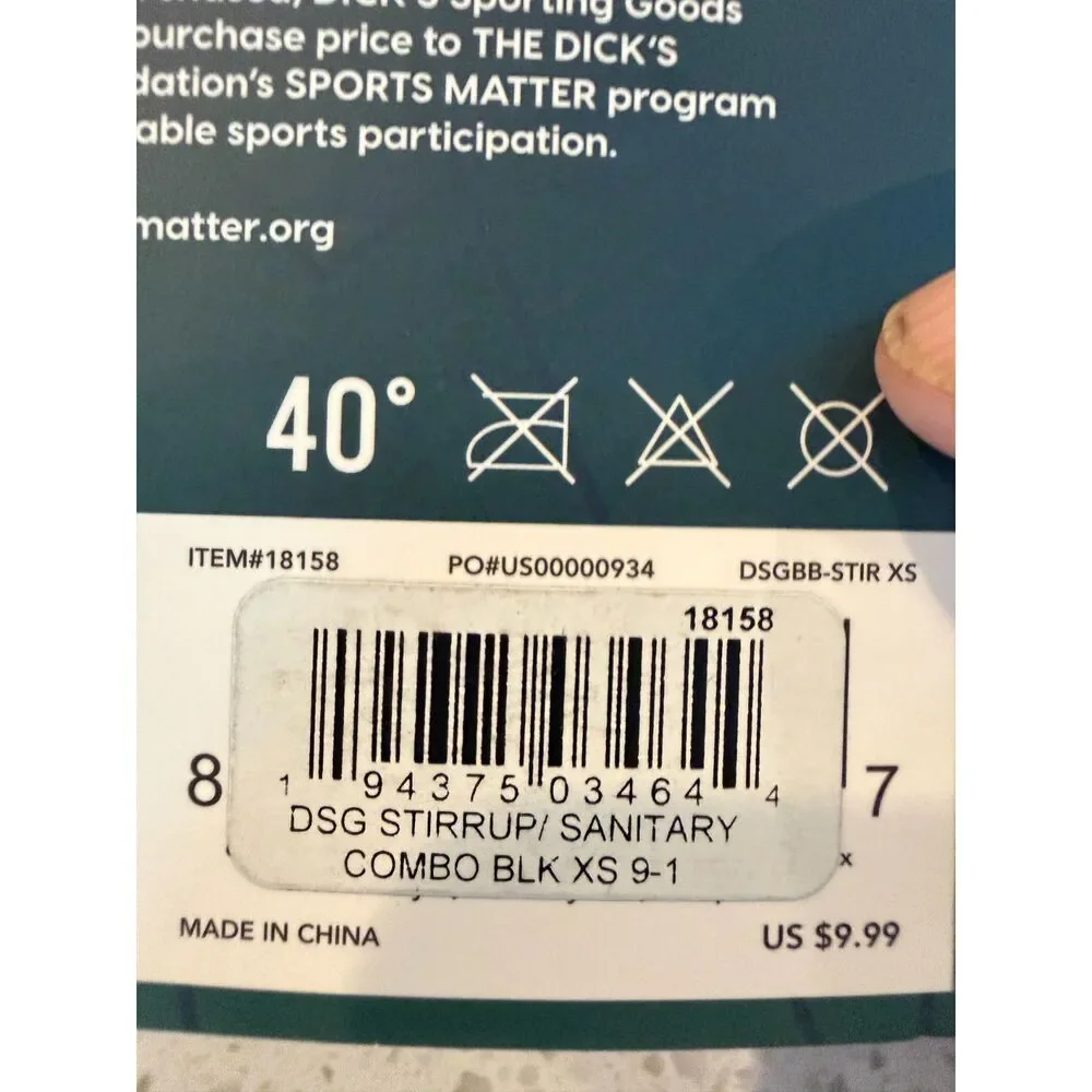 Dick’s Sporting Goods Youth Baseball Stirrup & Sanitary Socks Combo XS 9K-1Y New